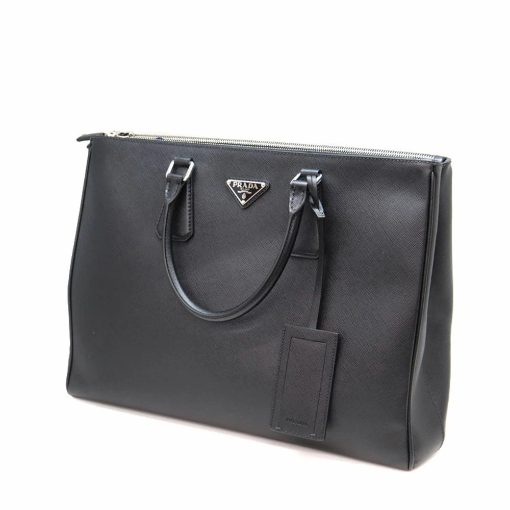 PRADA Bag Shoulder Handbag Business Leather Black